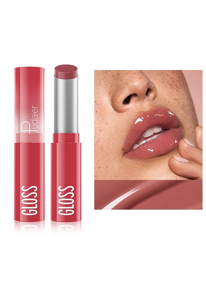 pudaier Gloss, Hydrating Lip Gloss for Women and Girls, Moisturizing Creamy Lipstick for Dry Lips, Nourishing Highly Pigmented Lip Balm, Non-Sticky Tinted Lip Makeup #01 - Image 1